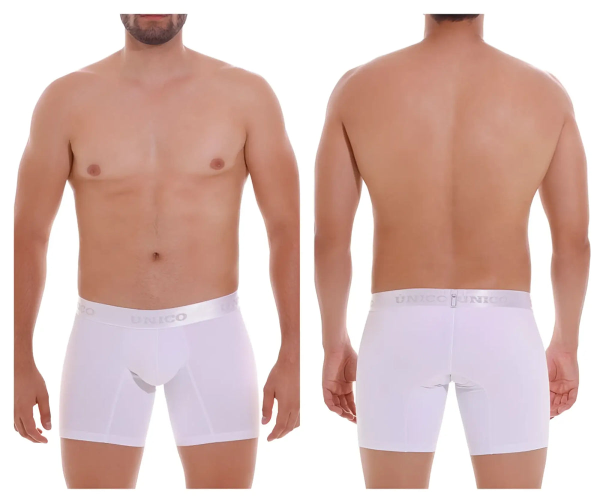 White unico cristallino m22 men’s boxer briefs with smooth form-fitting design and elastic waistband color white