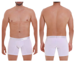 White unico cristallino m22 men’s boxer briefs with smooth form-fitting design and elastic waistband color white