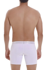 White men’s boxer briefs with a silver umedonic waistband in color 00-white from unico cristalino m22 collection