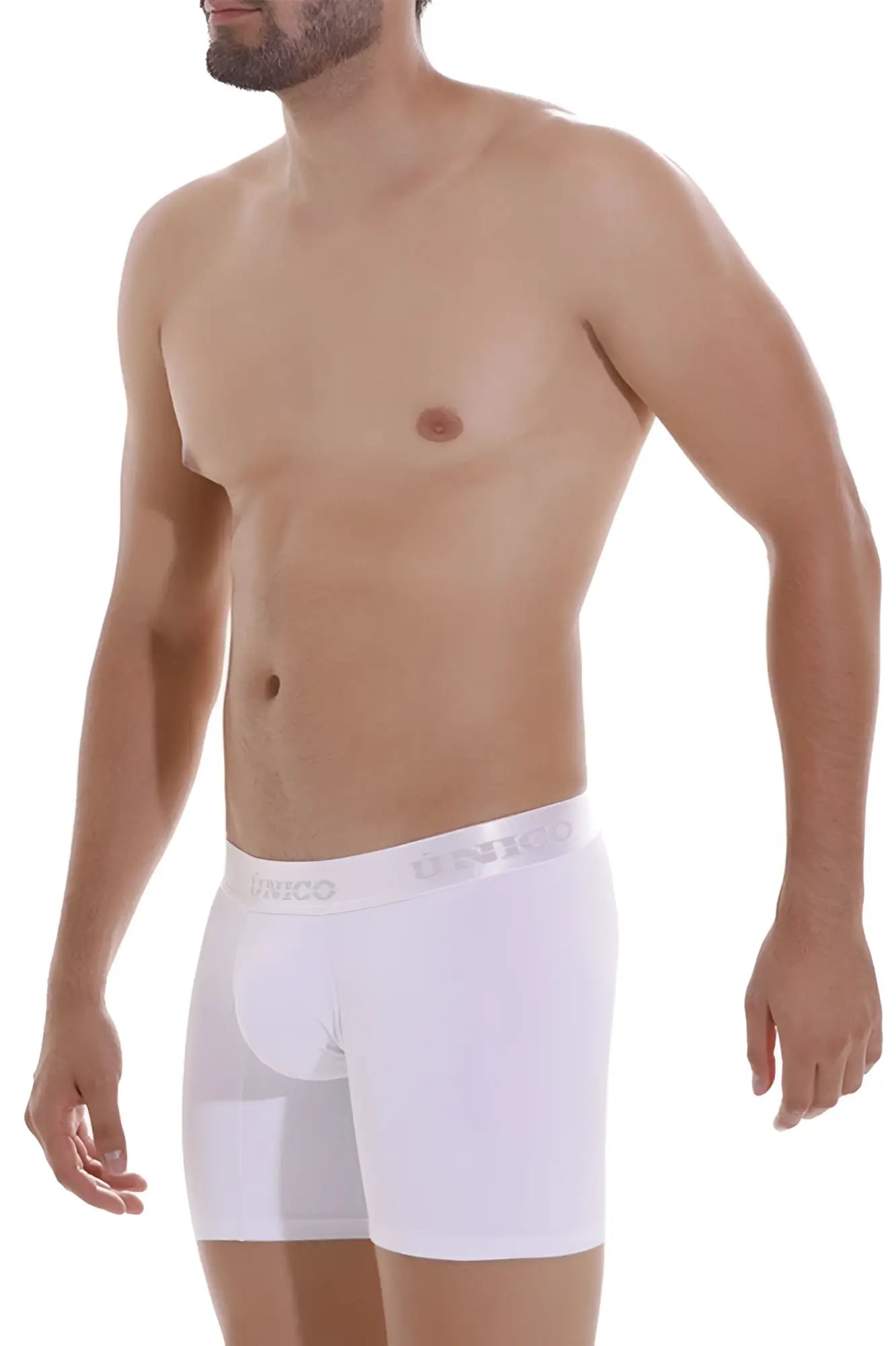 White unico 22120100205 cristalino m22 boxer briefs with smooth form-fitting design and subtle logo on waistband