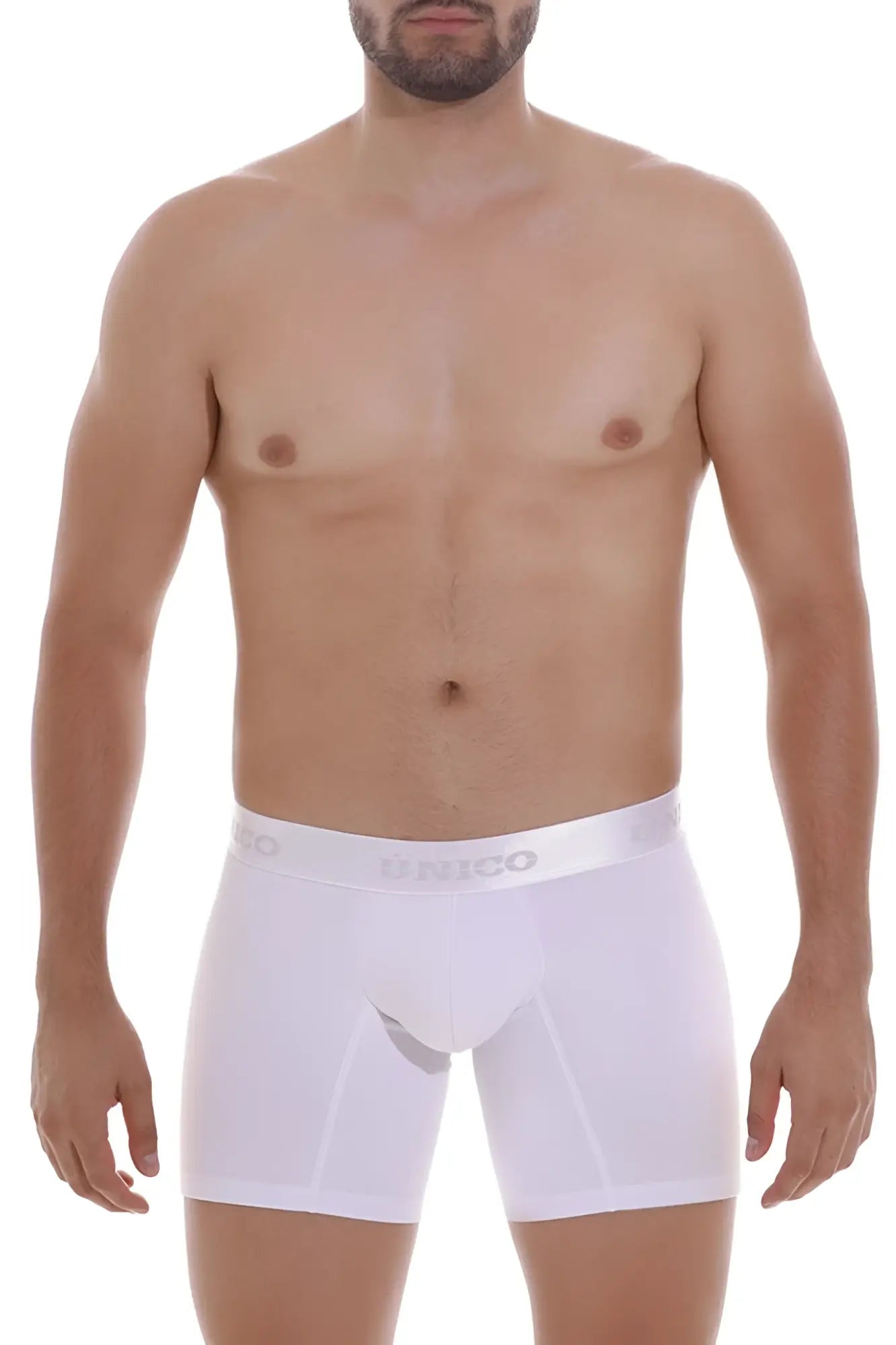 White unico 22120100205 cristalino m22 boxer briefs with smooth form fitting design and subtle elastic waistband
