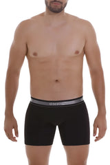 Black unico boxer briefs with gray elastic waistband featuring brand name in white lettering model 22120100211 nebuloso a22 color 99-black