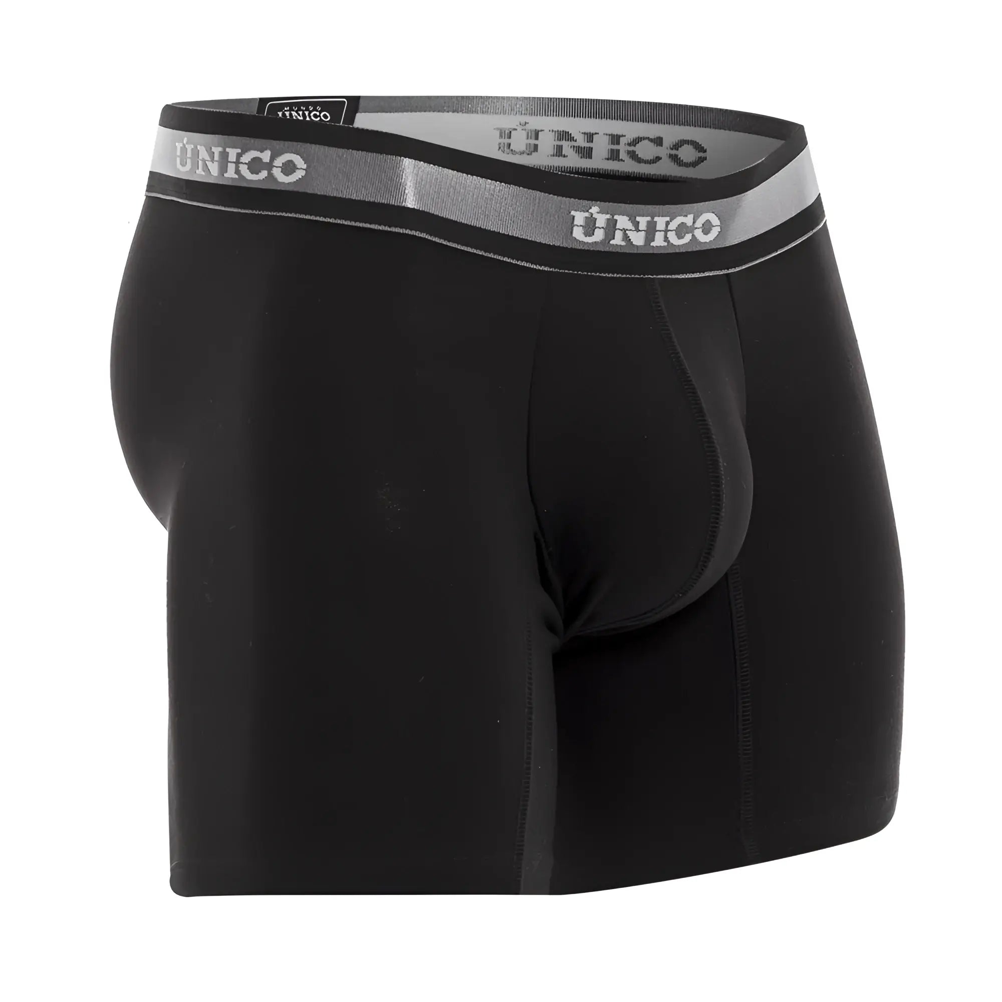 Black unico 22120100211 nebuloso a22 boxer briefs with gray waistband and white brand lettering in color 99-black