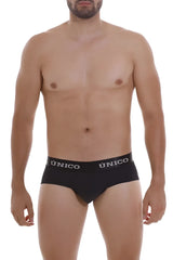 Black unico 22120201103 intenso a22 briefs with white logo band in color 99 black for comfortable wear