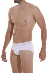 White unico cristalino m22 briefs with smooth form-fitting design and subtle elastic waistband in color white