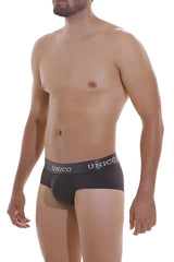 Black unico briefs with gray waistband featuring unico logo in white color 96 dark gray model 22120201108 asfalto m22