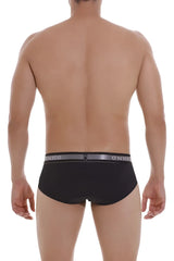 Black unico 22120201114 nebuloso m22 briefs with gray waistband featuring white brand name lettering