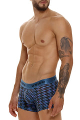 Unico 23080100121 Filamento trunks blue men’s boxer briefs with geometric pattern and elastic waistband