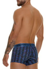 Unico 23080100121 filamento trunks blue and purple patterned boxer briefs with solid blue waistband