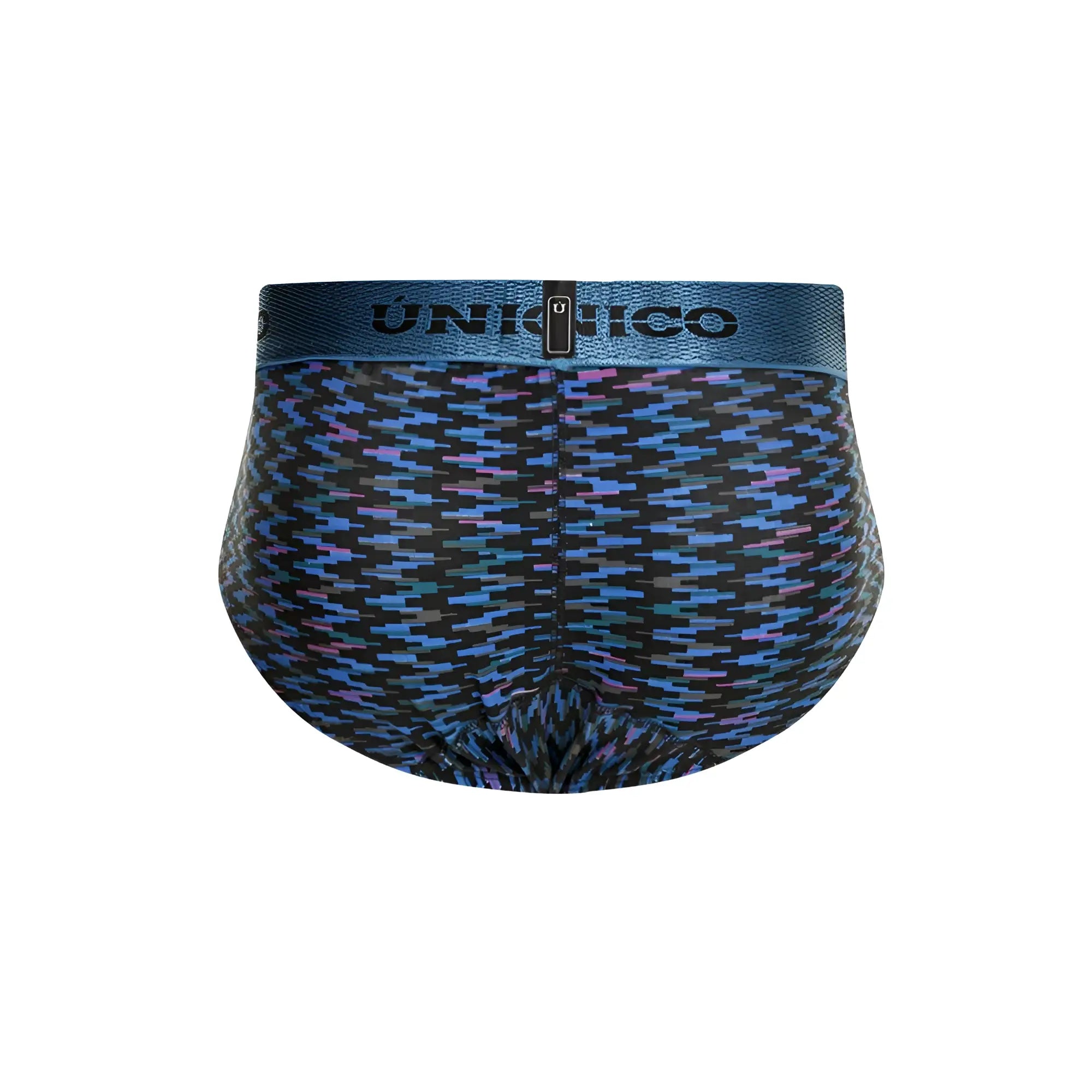 Unikico 23080101121 filamento men’s briefs with black base and blue purple geometric pattern in color 46 blue