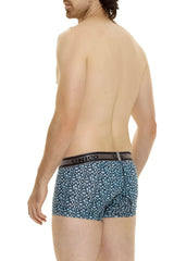 Blue patterned unico 24020100110 redondel trunks with black waistband in blue color for comfortable daily wear