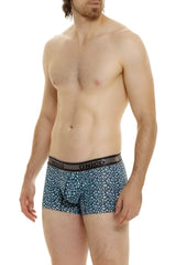 Blue patterned unico 24020100110 redondel trunks with black elastic waistband for comfortable everyday wear