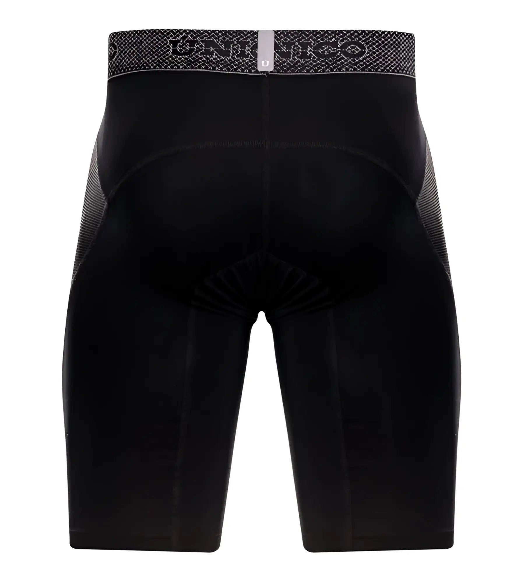 Black unihoc unico 24080100322 ardid boxer briefs with textured gray waistband and brand logo visible