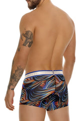 Unico 24100100104 calamo trunks color 99-black vibrant abstract swirl-patterned boxer briefs with white waistband