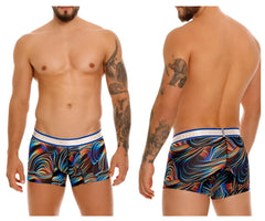 Unico 24100100104 Calamo trunks vibrant abstract wave-patterned men’s boxer briefs in bold blues oranges and purples
