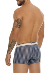 Unico 24100100114 ejes trunks color 59-gray blue and gray striped boxer briefs with white elastic waistband front view