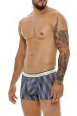 Unico 24100100114 Ejes trunks gray blue and gray striped boxer briefs with white elastic waistband featuring Nico brand name