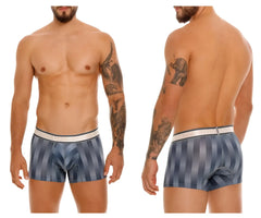 Unico 24100100114 ejes trunks blue and white striped men’s boxer briefs with solid white waistband in color gray