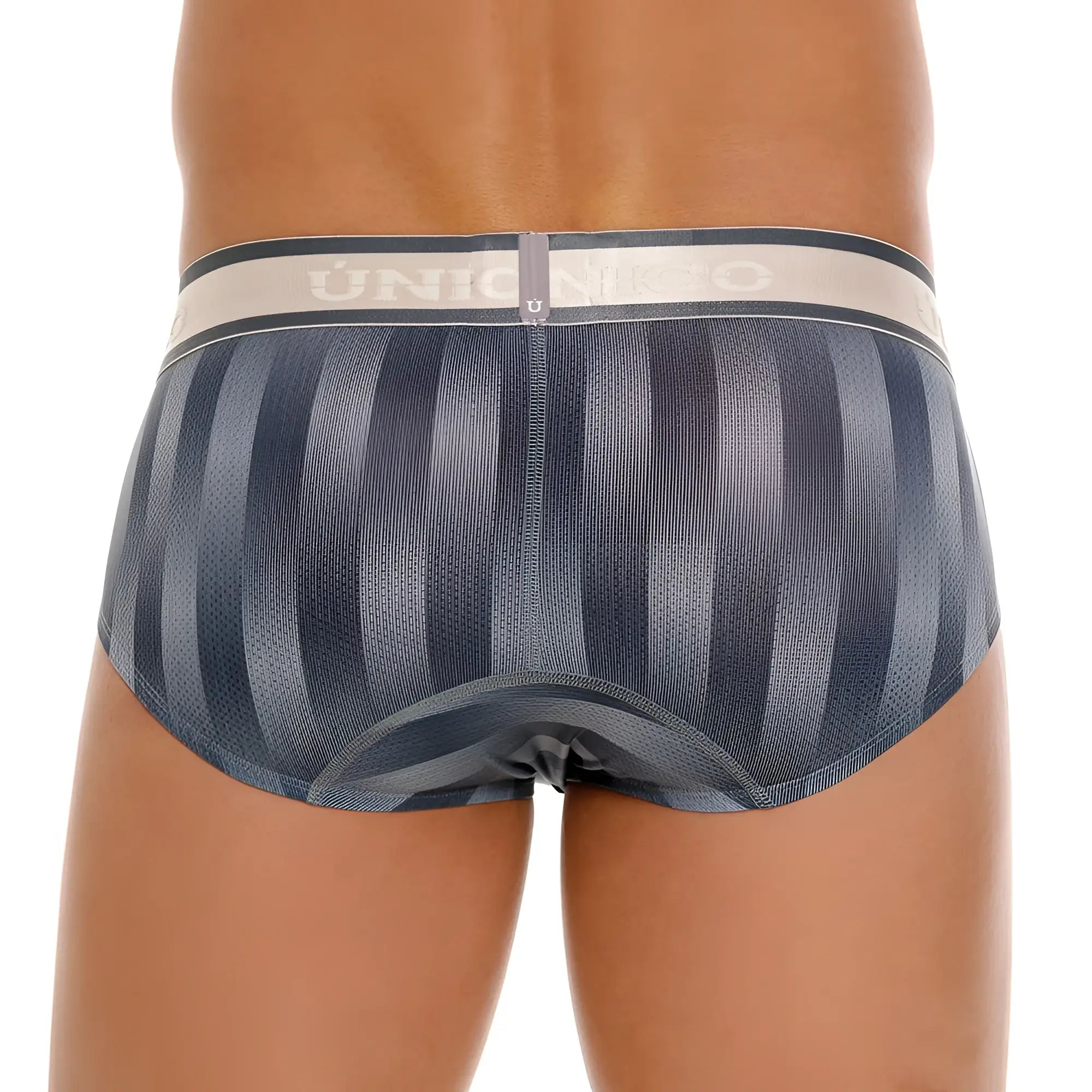 Gray striped union jack briefs unico 24100101114 eje with light gray waistband in color 59 gray