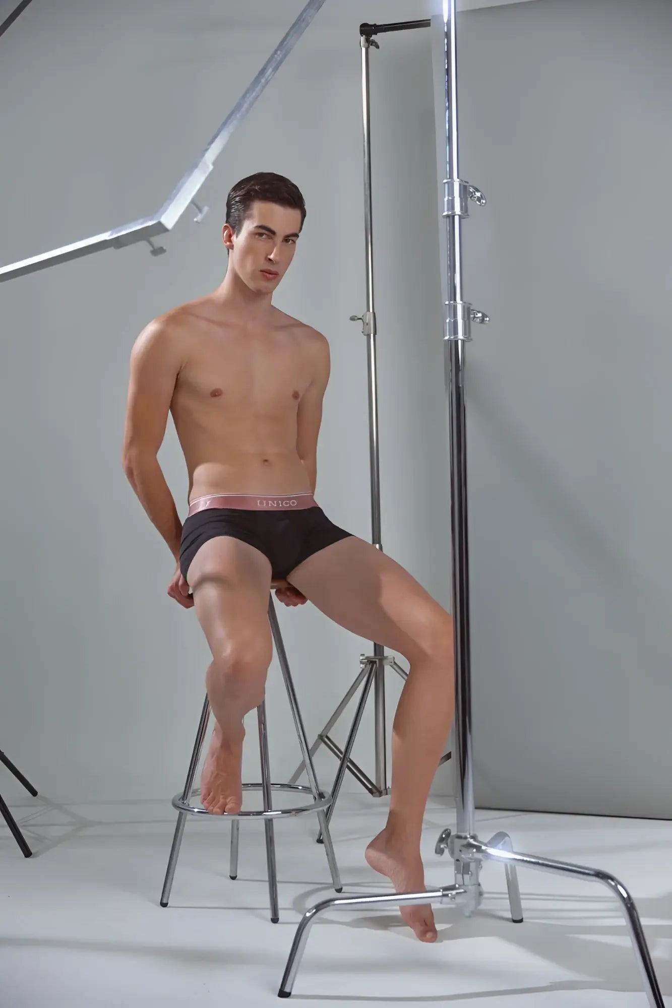 Black calvin klein oro rosa trunks with pink waistband in breathable cotton blend fabric for everyday comfort