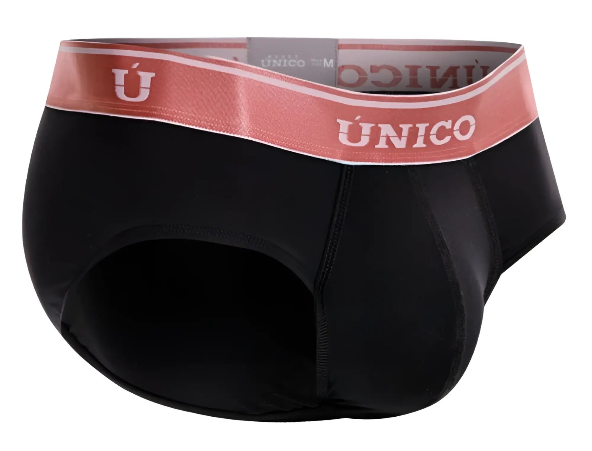 Black unico oro rosa briefs with a pink waistband featuring white brand lettering in size 99-black