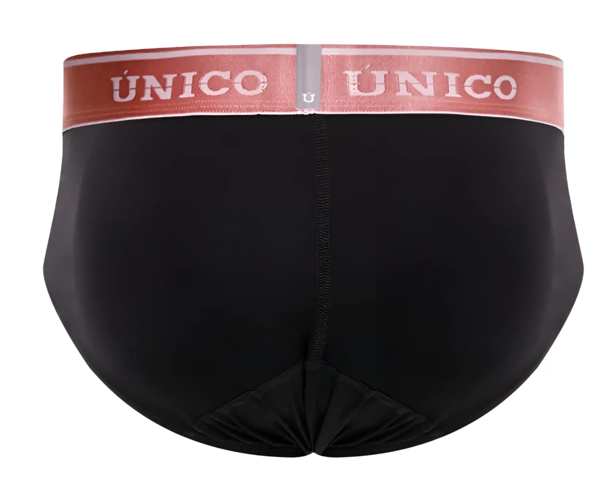 Black unico oro rosa briefs with a red waistband featuring the brand name in white lettering in color 99-black