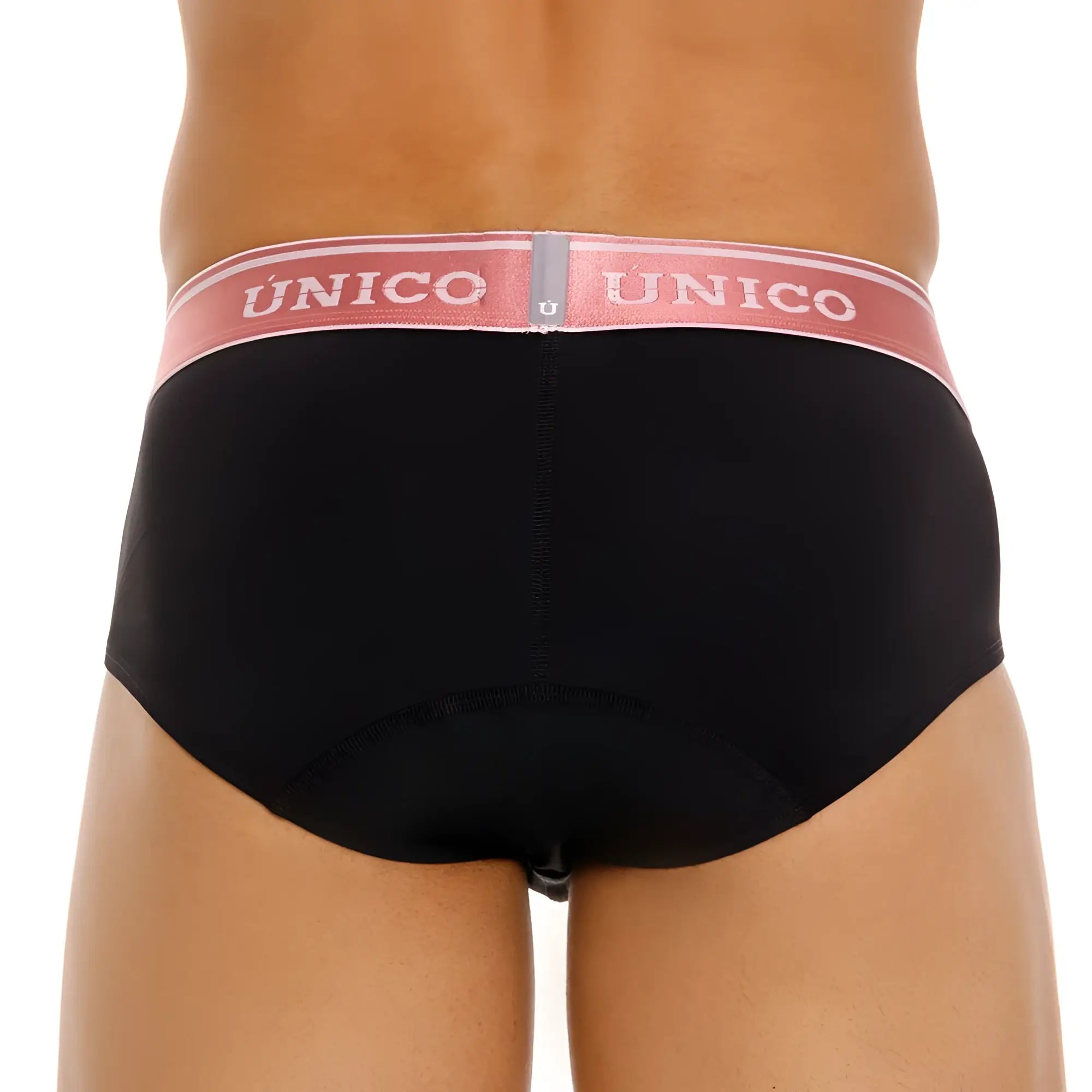 Black unico 24110101108 oro rosa briefs with pink waistband and white brand name lettering in color 99-black