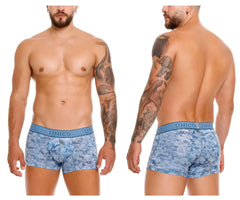 Blue patterned unico 25020100111 ostion trunks with textured waistband in color 46-blue for men
