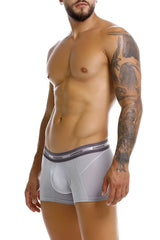 Gray unico boxer briefs with supportive contoured design and branded elastic waistband in color 59 gray