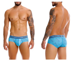 Blue unico 25040101101 estraza briefs with textured patterned design and branded waistband in color 46-blue