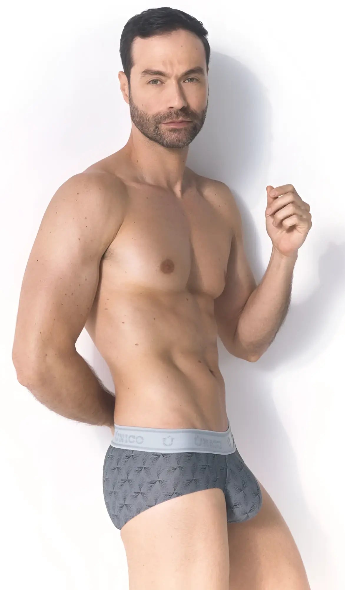 Unico 25050101103 chisell briefs gray patterned with light gray danco elastic waistband for comfortable wear