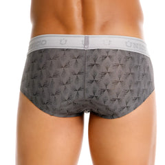 Unico 25050101103 chisell briefs in gray feature a subtle geometric pattern and elastic waistband for men