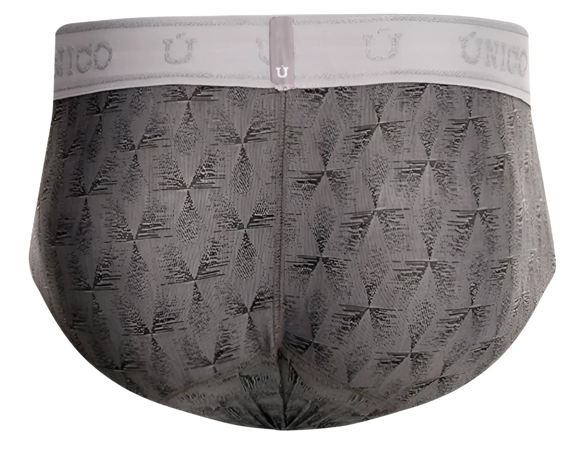 Gray patterned unico 25050101103 chisell briefs with subtle geometric design and elastic waistband for men