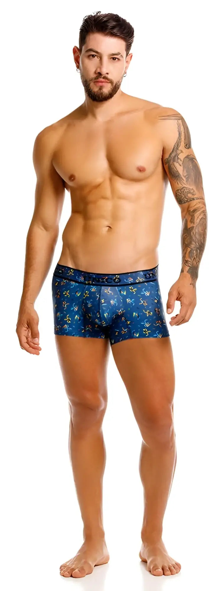 Unico 25060100106 pacer trunks blue floral-patterned men’s briefs made of comfortable fabric for daily wear