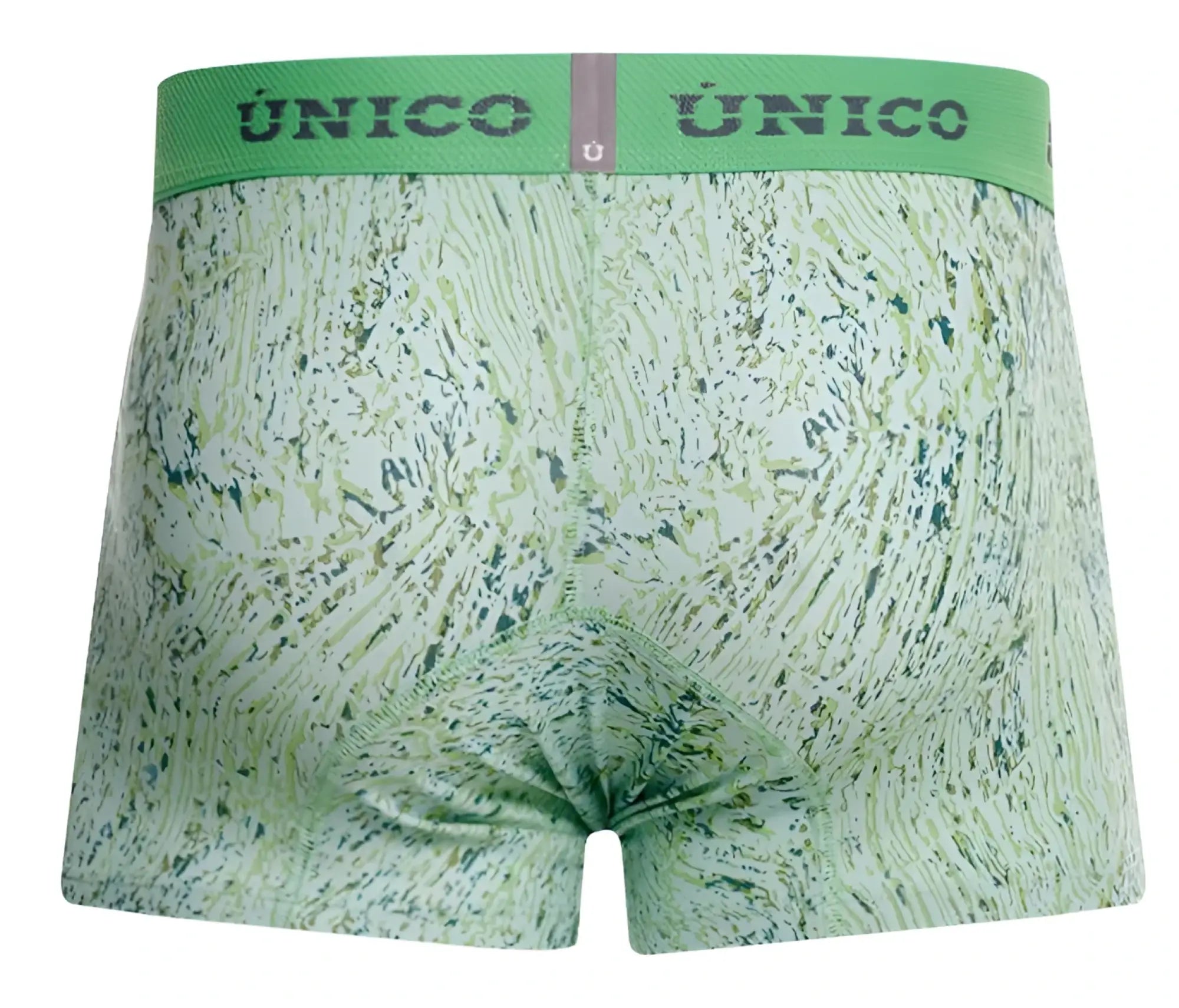 Green patterned unico 26020100115 hunos boxer briefs with matching elastic waistband for comfortable wear