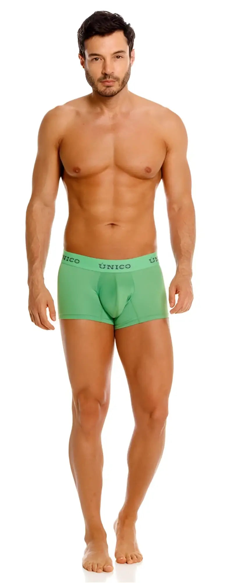 Green unico men’s briefs with snug fit and elastic waistband in color 43 green frog trunks from unico 26020100119