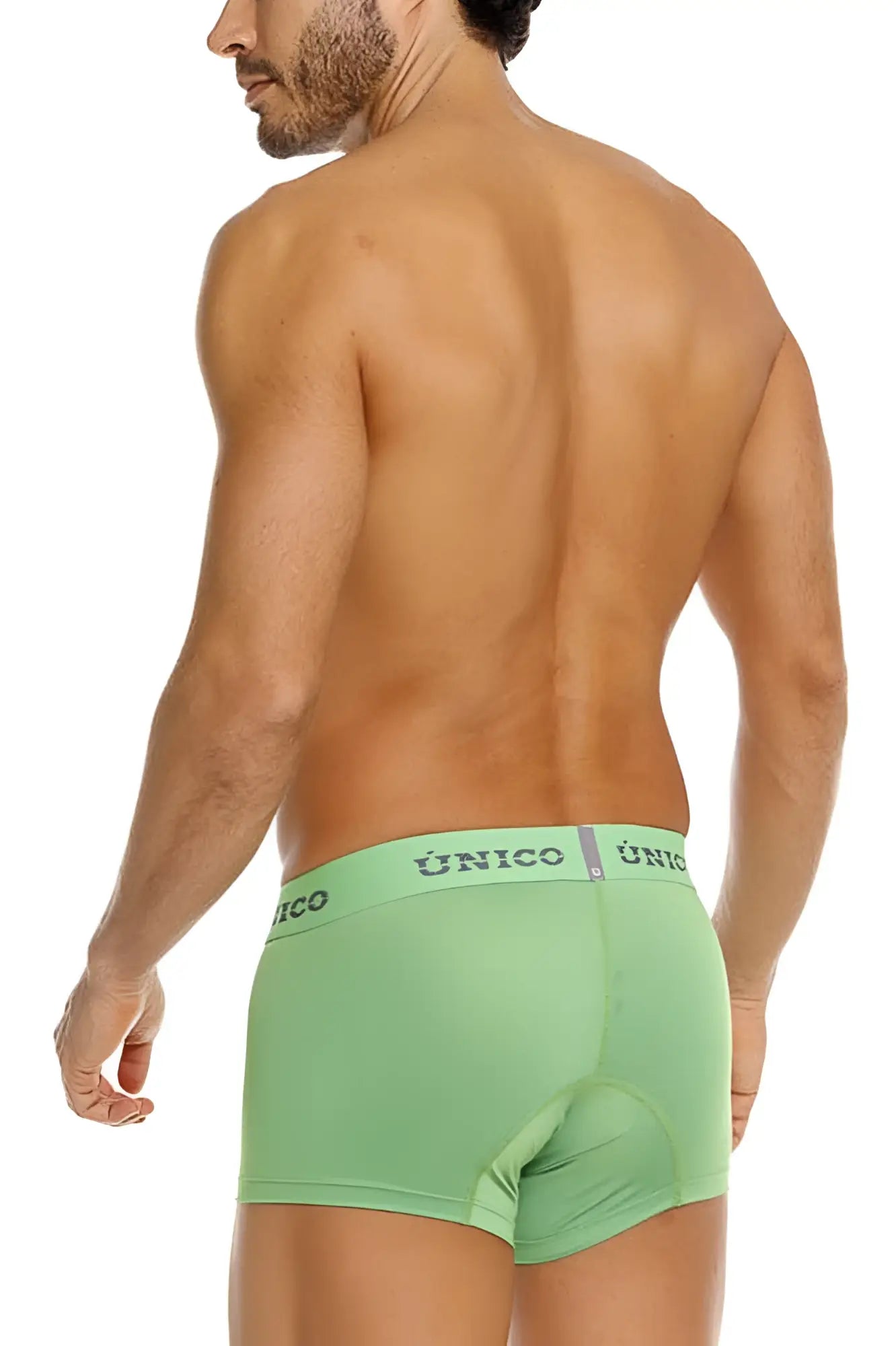 Light green unico frog trunks briefs with subtle textured waistband in color 43 green for comfortable wear