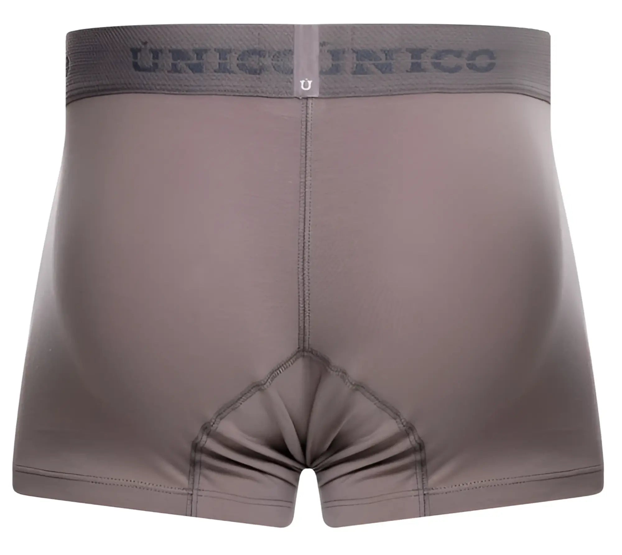 Gray unico boxer briefs with subtle textured waistband and reinforced stitching in color 59 gray ruano trunks