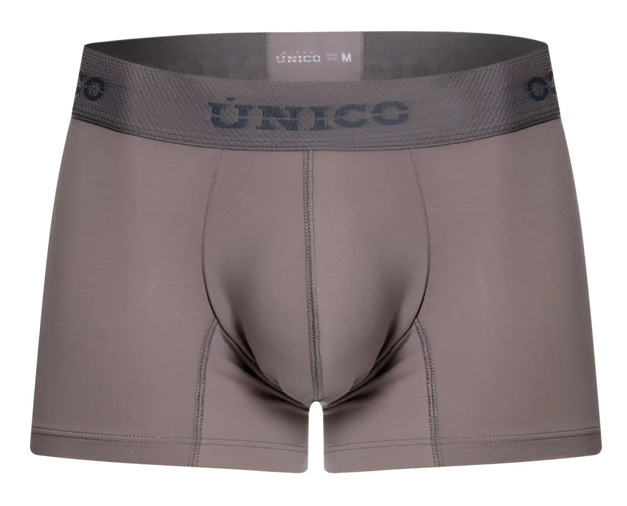 Gray unico 26020100120 ruano trunks mens boxer briefs with matching branded elastic waistband in color 59-gray
