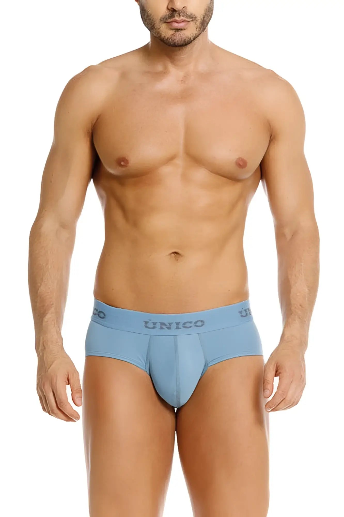 Light blue unico ventisca briefs with smooth form-fitting design ideal for comfortable everyday wear