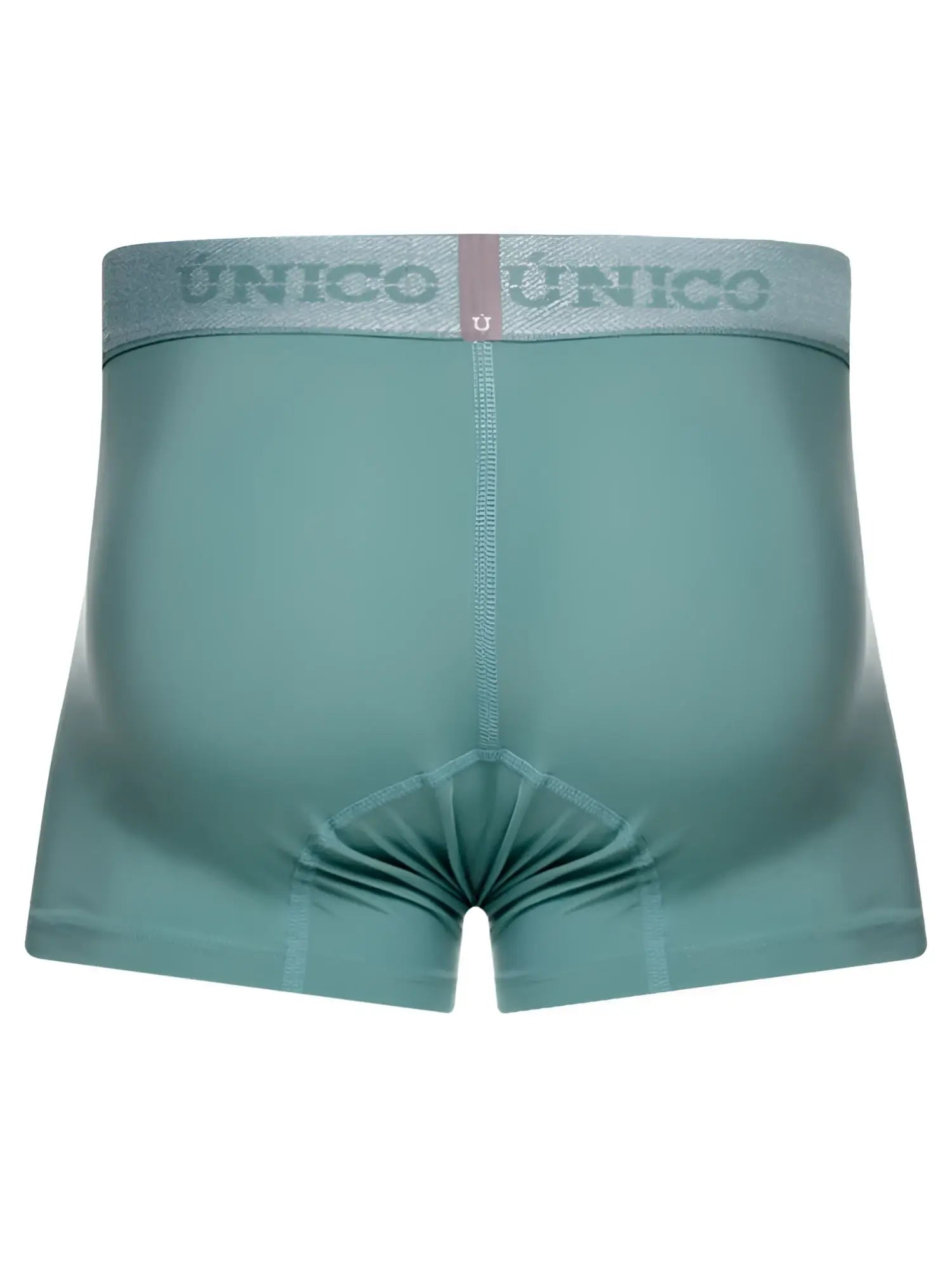 Teal unico ceramic trunks 26040100121 with textured waistband and reinforced stitching in green color