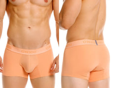 Unico 26040100122 classic trunks in apricot orange with soft smooth fabric and subtle elastic waistband for premium support