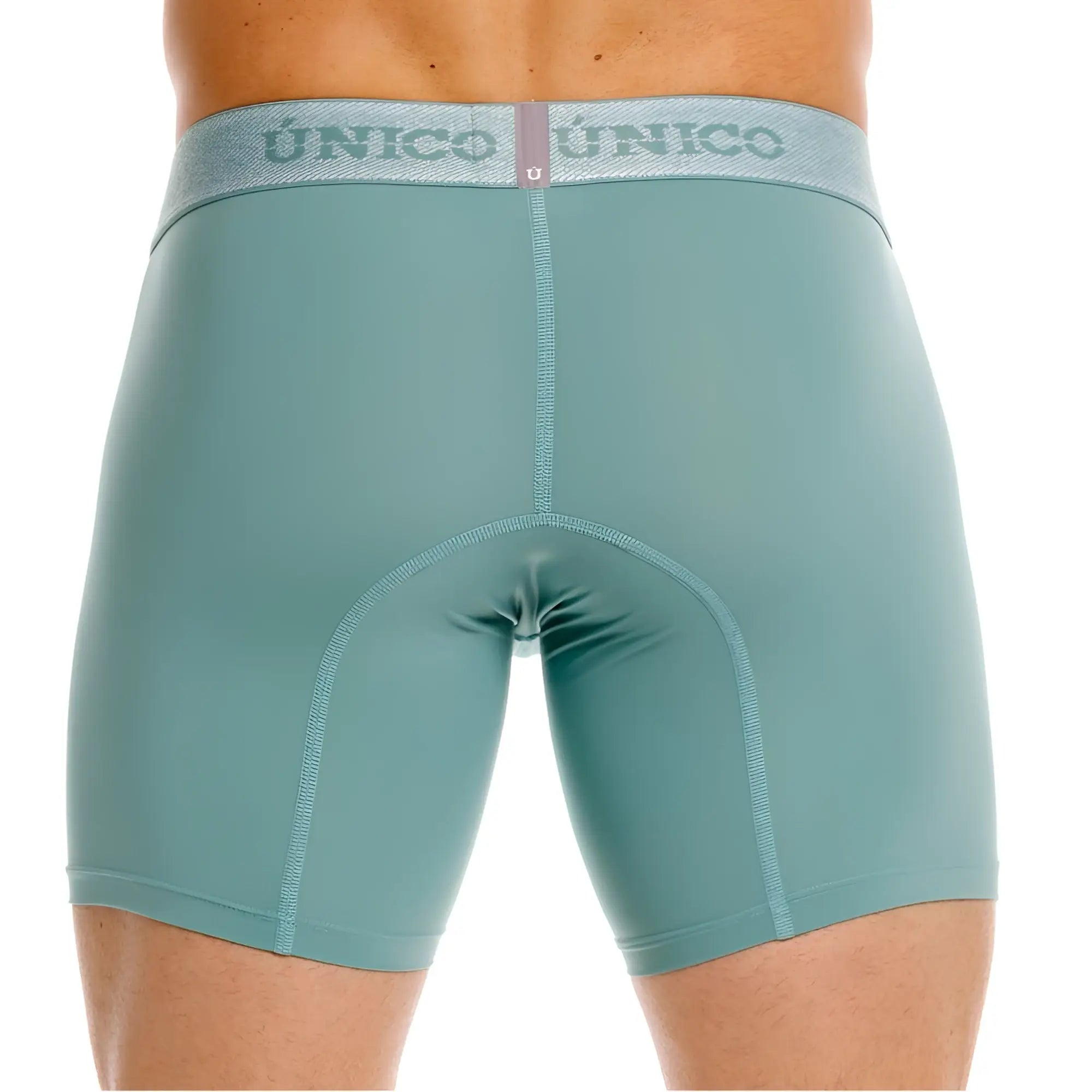 Teal unico 26040100221 ceramic boxer briefs with textured waistband and subtle stitching for men’s compression wear