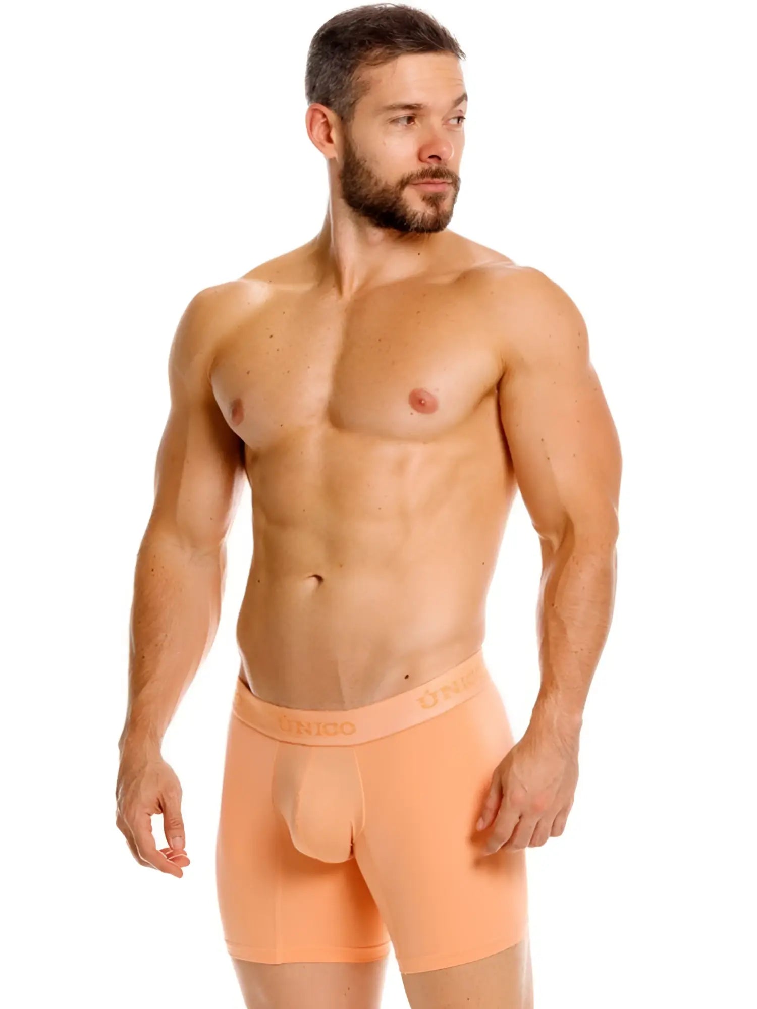 Orange unico men’s briefs in apricot with a smooth form-fitting design for essential comfort wear