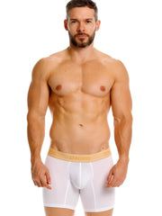 White unico 26040100225 amber boxer briefs with light beige elastic waistband premium comfort men’s underwear