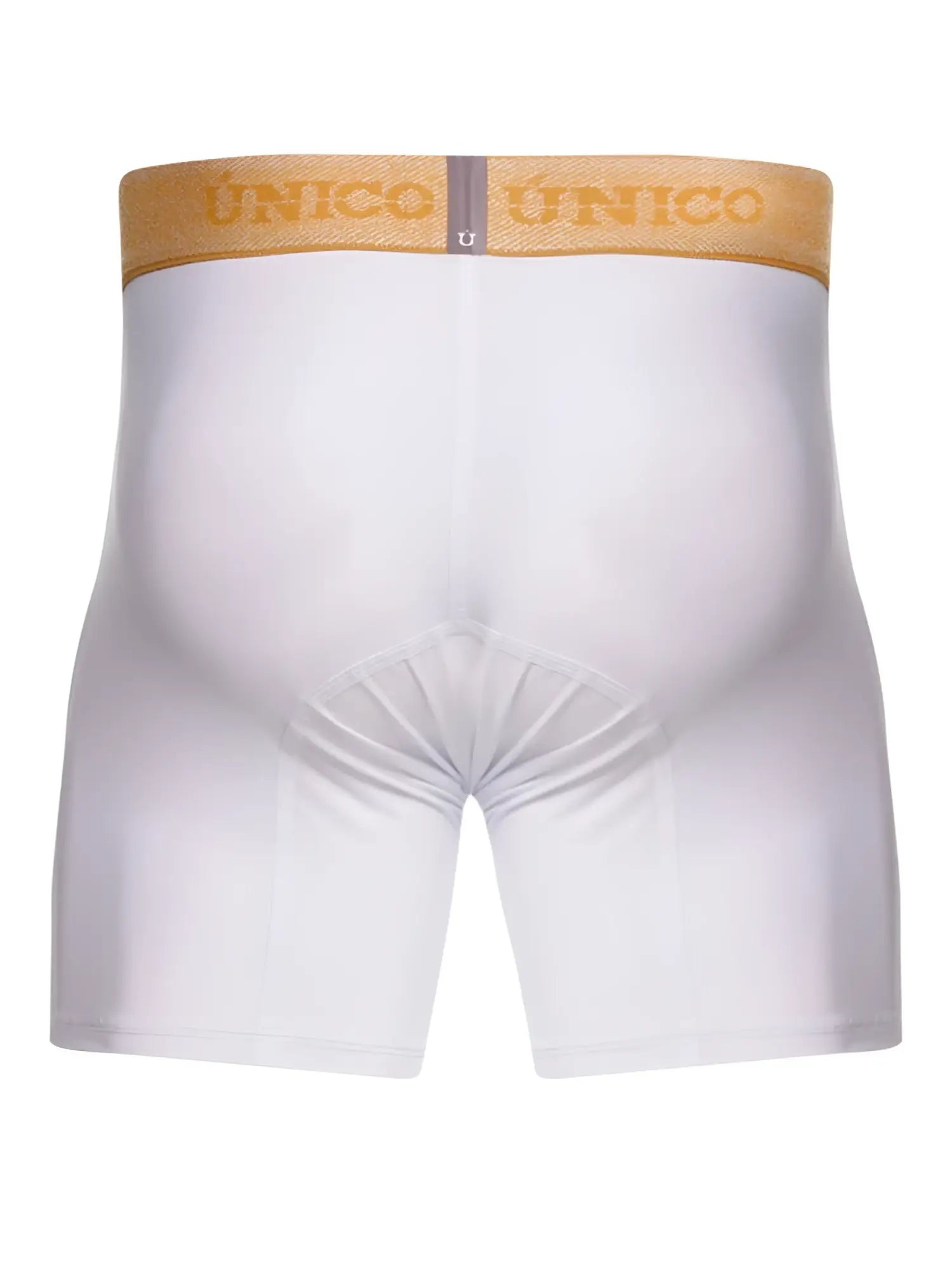 White unico 26040100225 amber boxer briefs with gold waistband and matching brand lettering for premium comfort