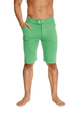 Urban tactical at home dress shorts bamboo green tailored fit with two front buttons and side pockets made from bamboo fiber