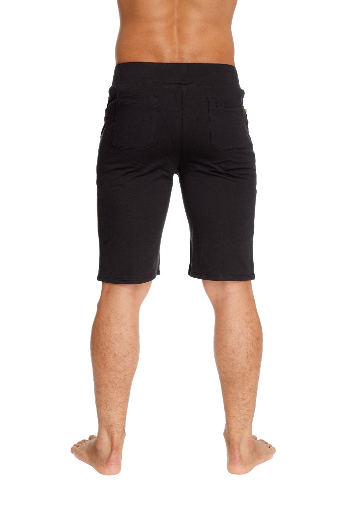 Black urban tactical at home dress shorts with sleek modern design and subtle stitching details