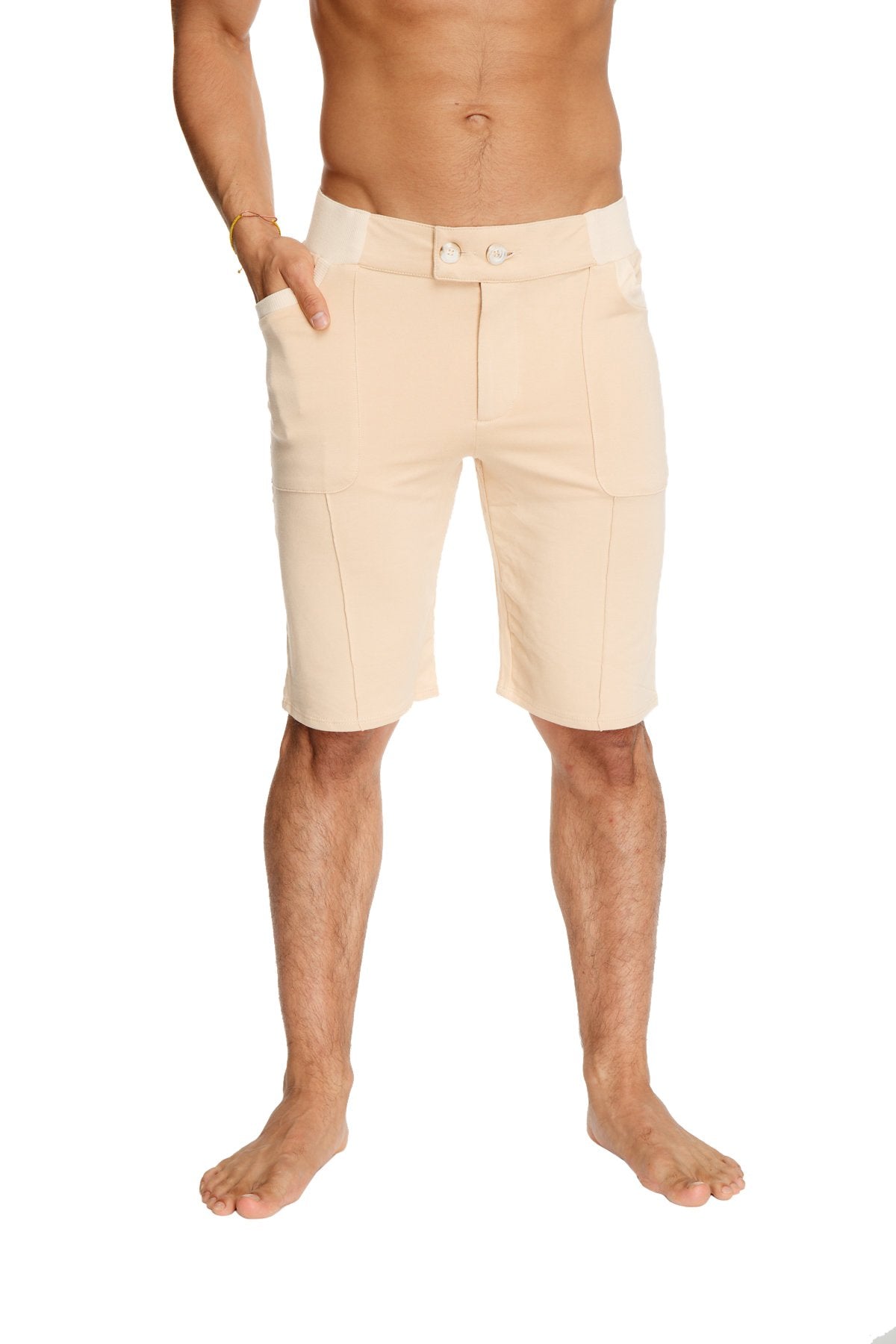 Beige Urban Tactical at Home dress shorts with a clean tailored design and white belt loops for casual comfort