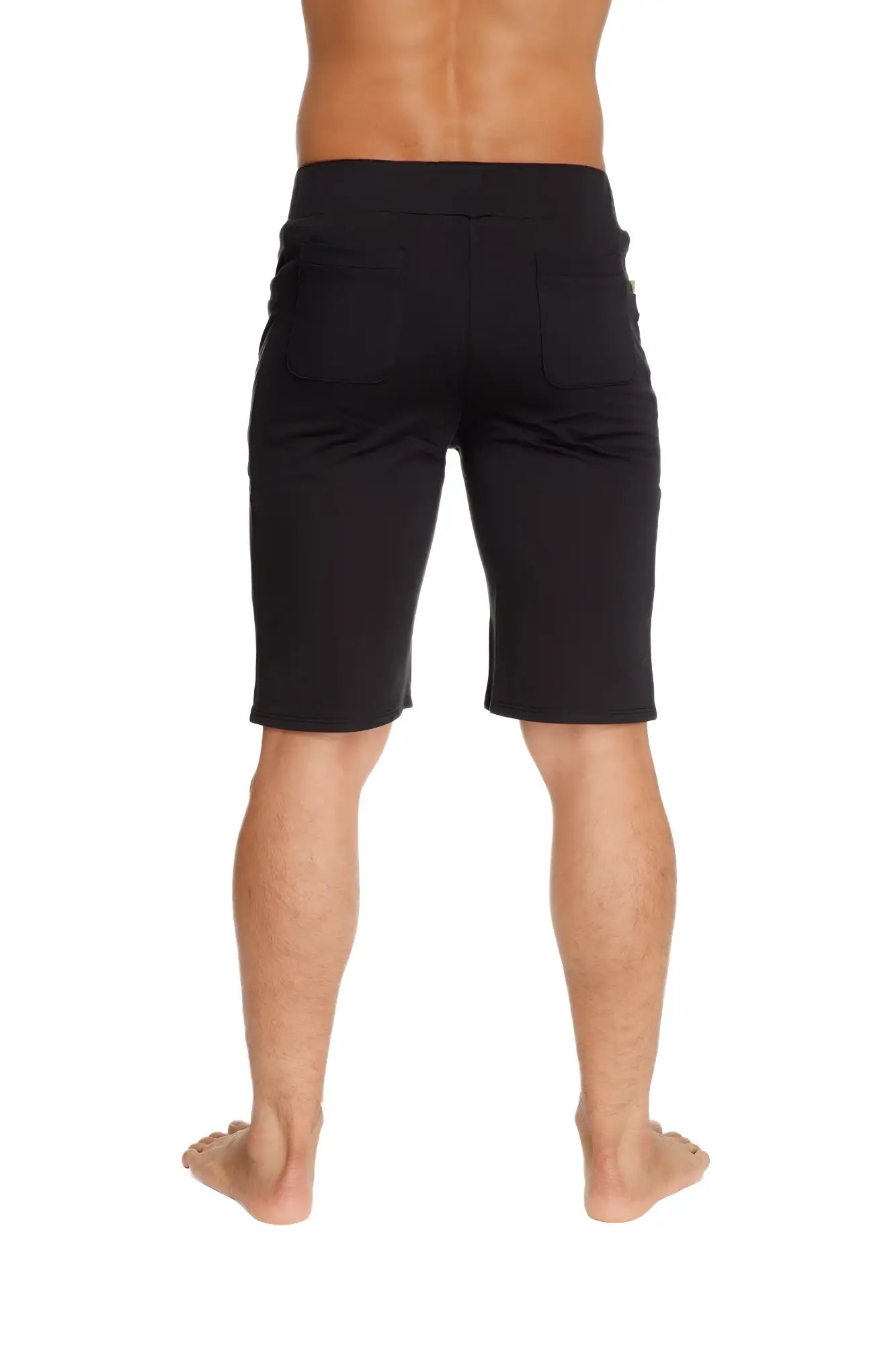 Black urban tactical at home dress shorts with sleek modern design and subtle stitching details